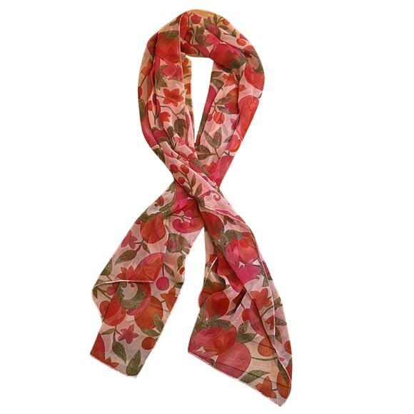 Accessories - Women’s lightweight pink floral fashion scarf